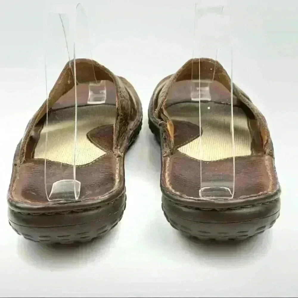 Born mens sandals sz 9 50 brown leather slip on